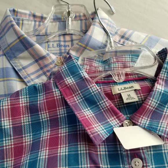 Bundle 2 for 20! . L. L Bean Ladies size M Cotton Button Down - Picture 1 of 5